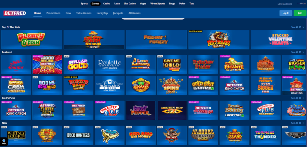 Betfred slots library